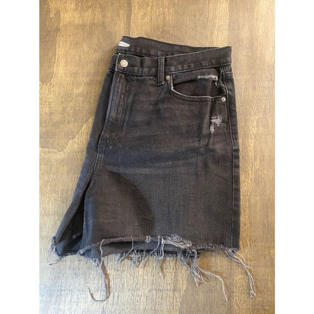 Old Navy Black Distressed Denim Shorts